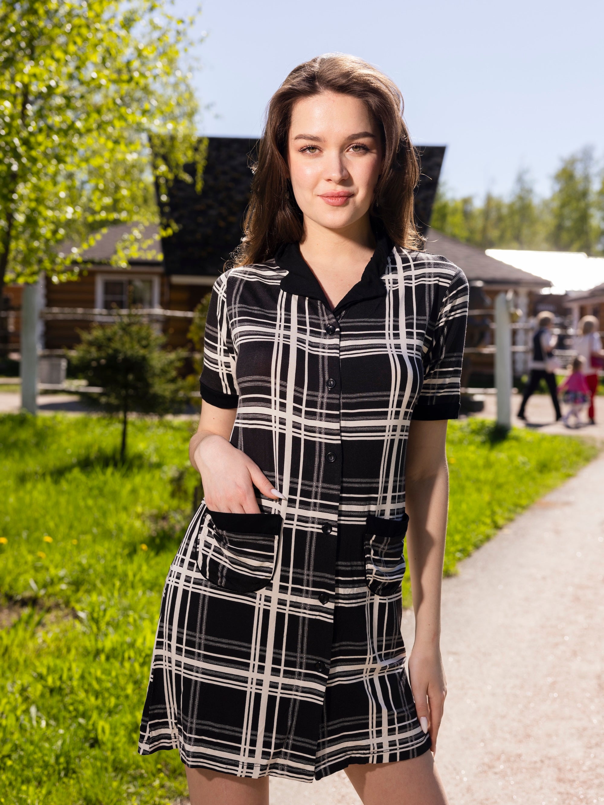 Classic Contrast Dress