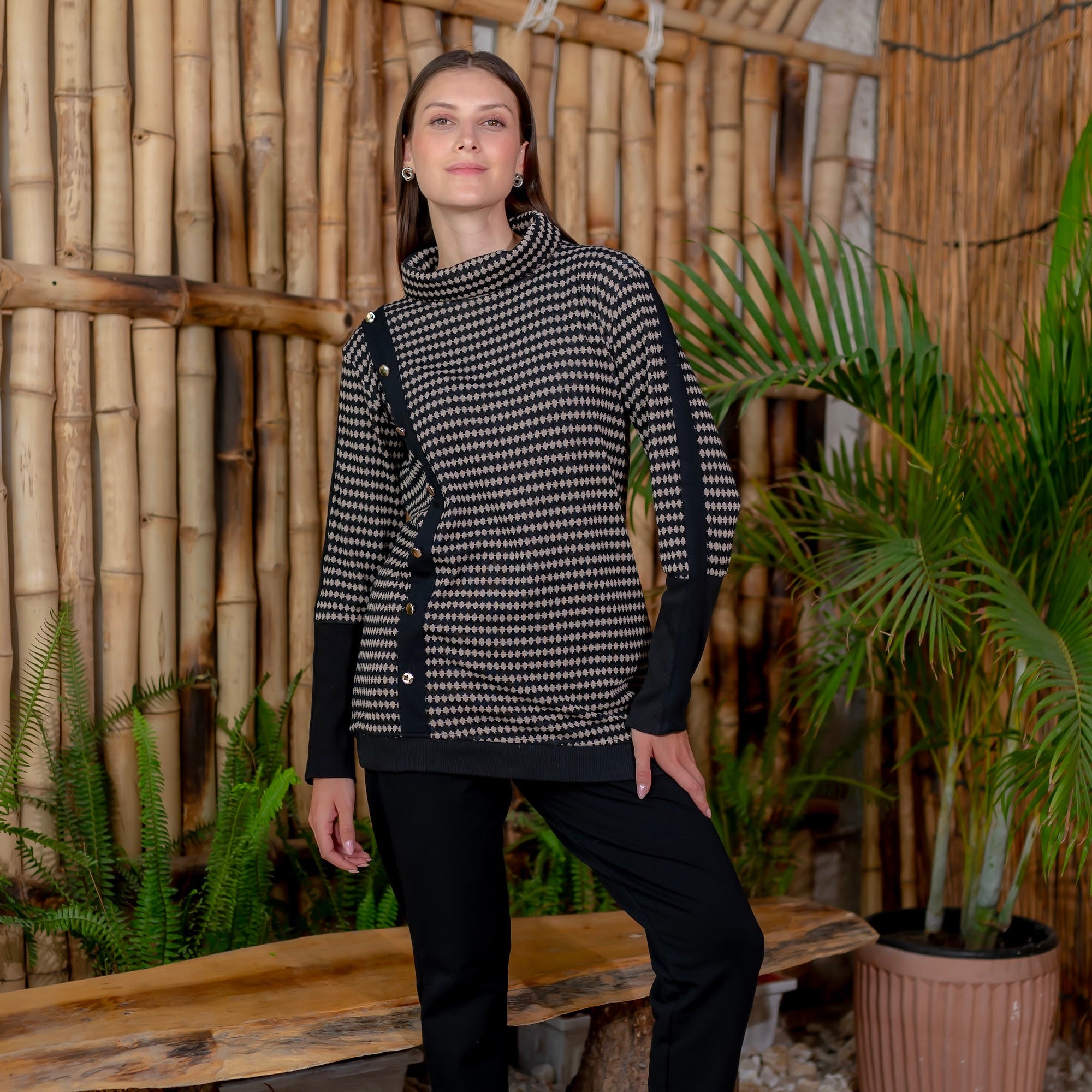 Midnight Check Knit Set
