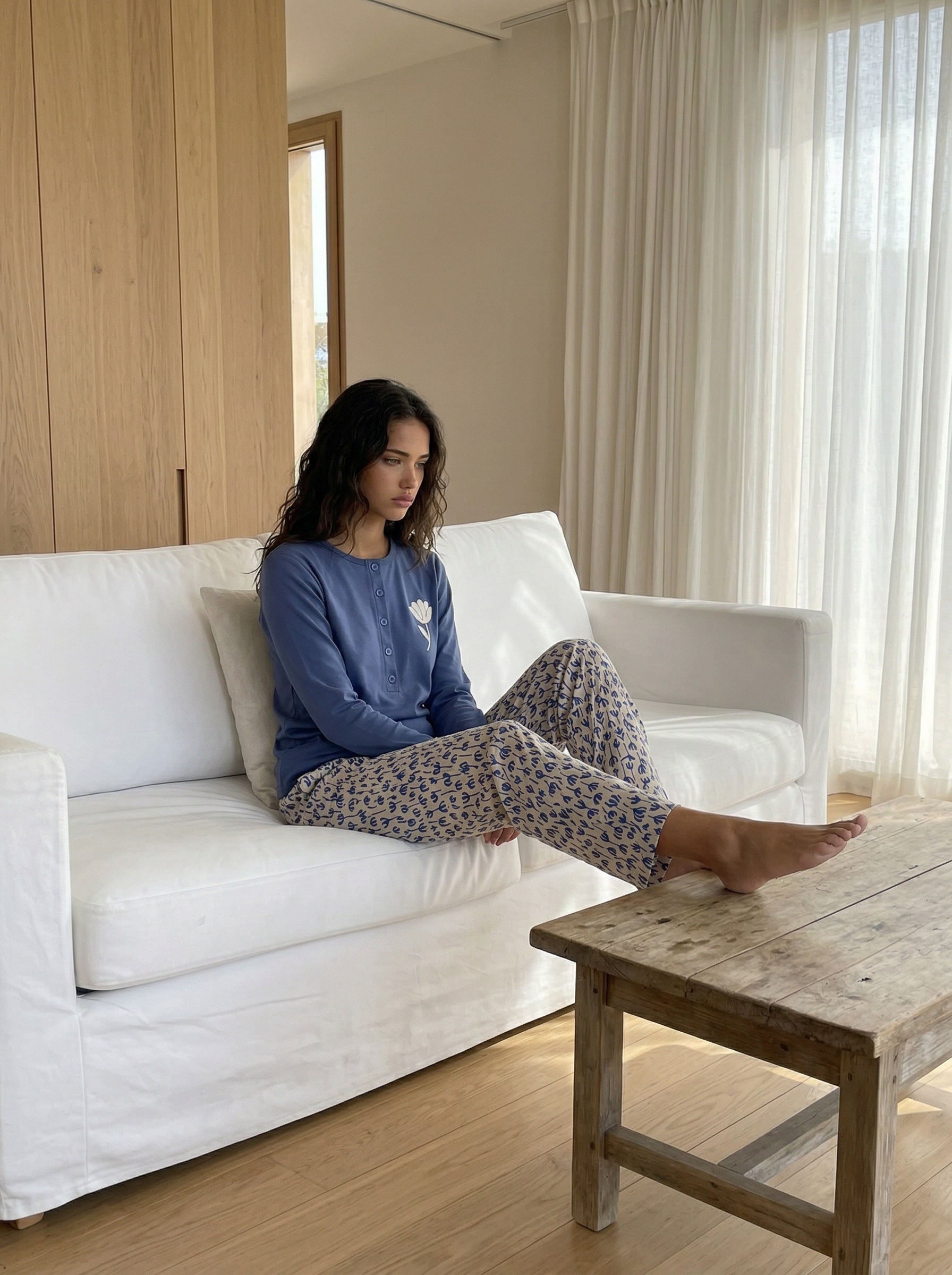 Blue Blossom Pajama Set