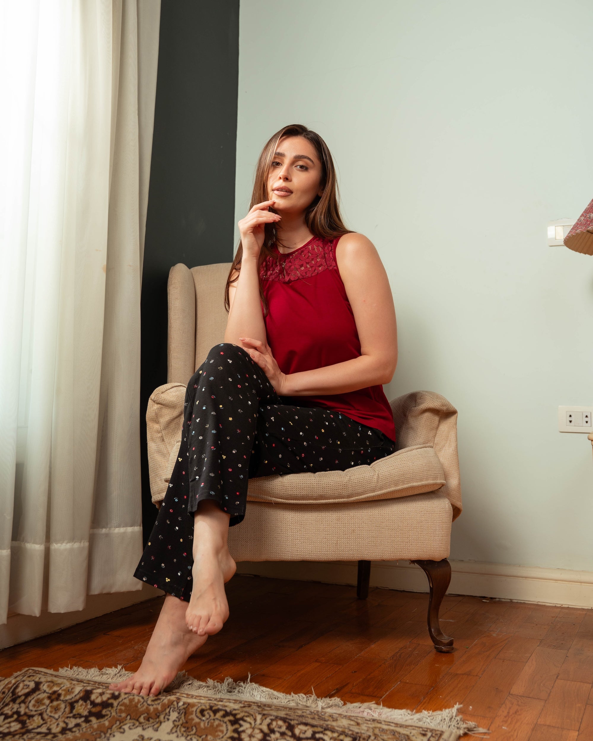 Burgundy Touch Pajama Set