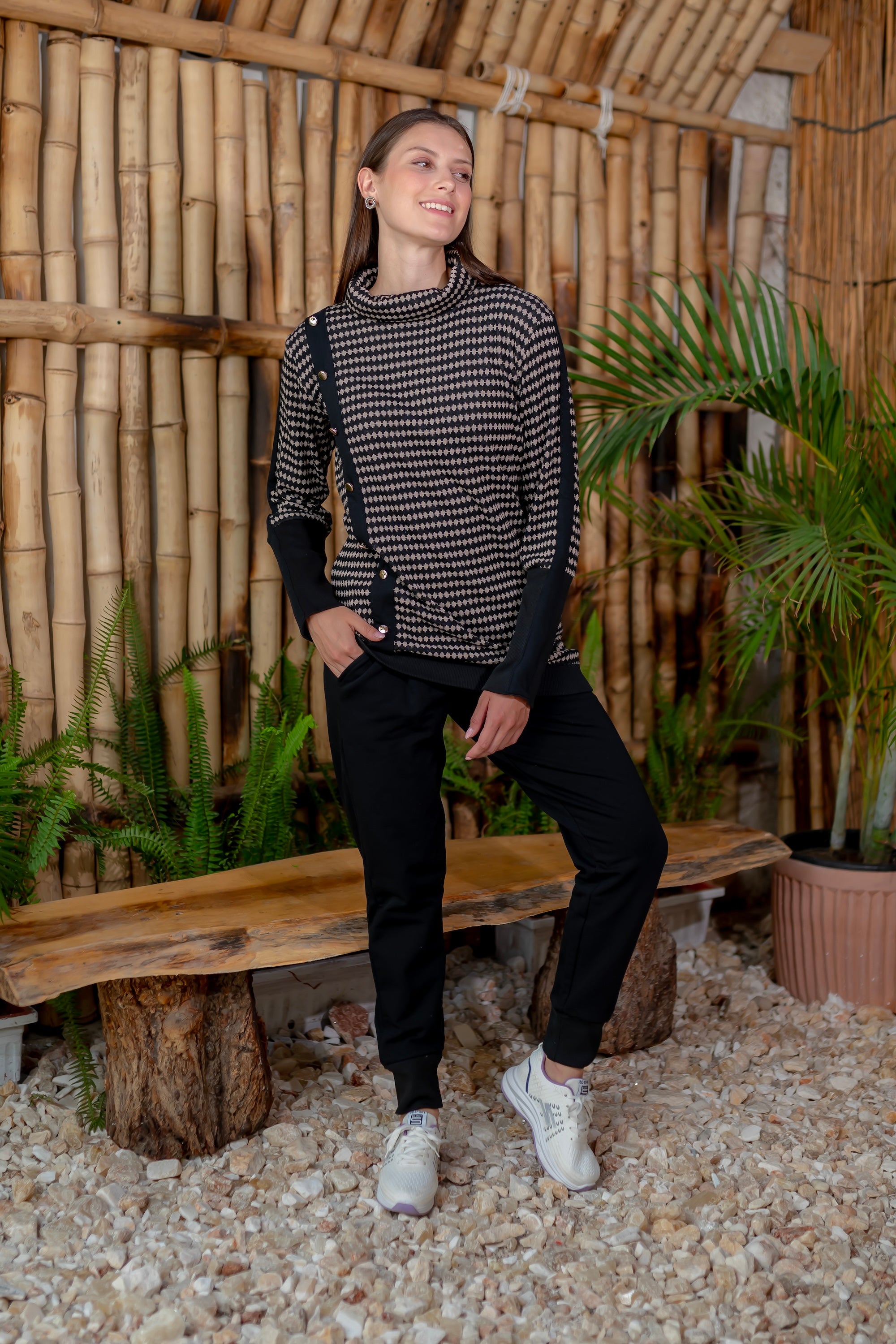 Midnight Check Knit Set