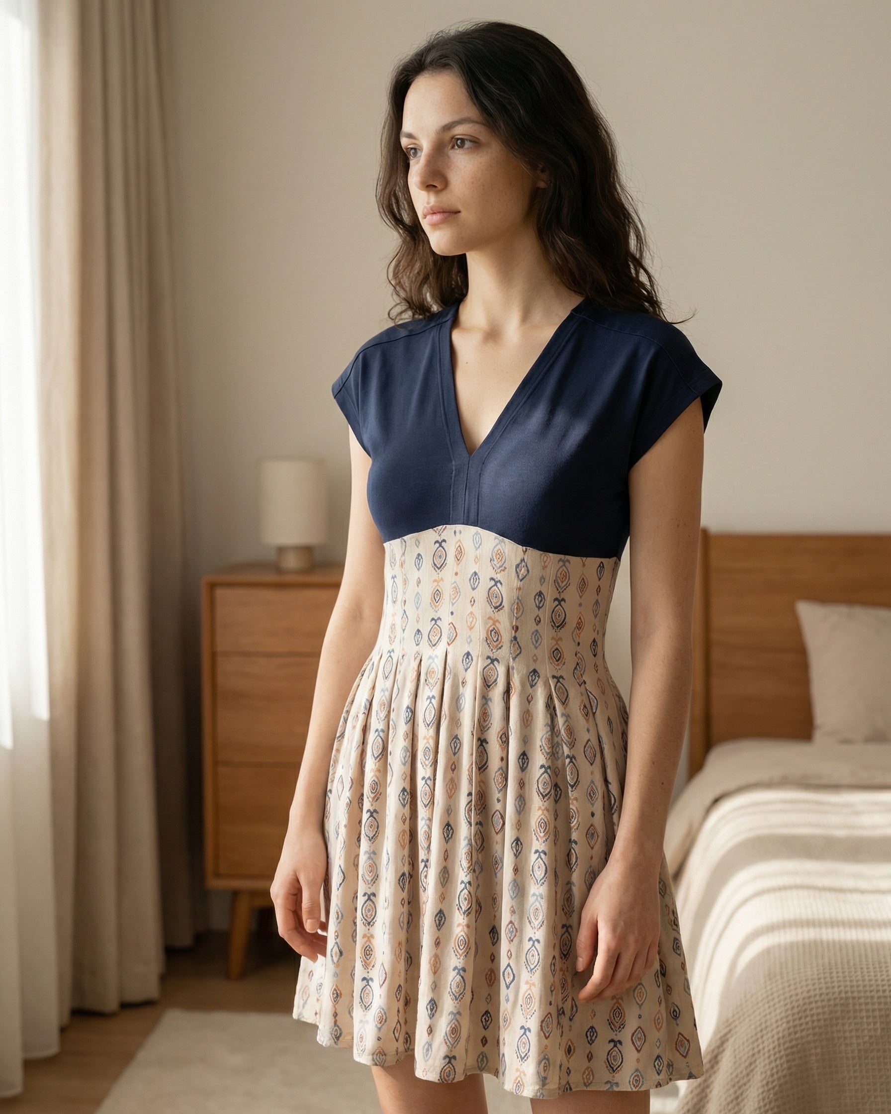 Midnight Azure Empire Dress