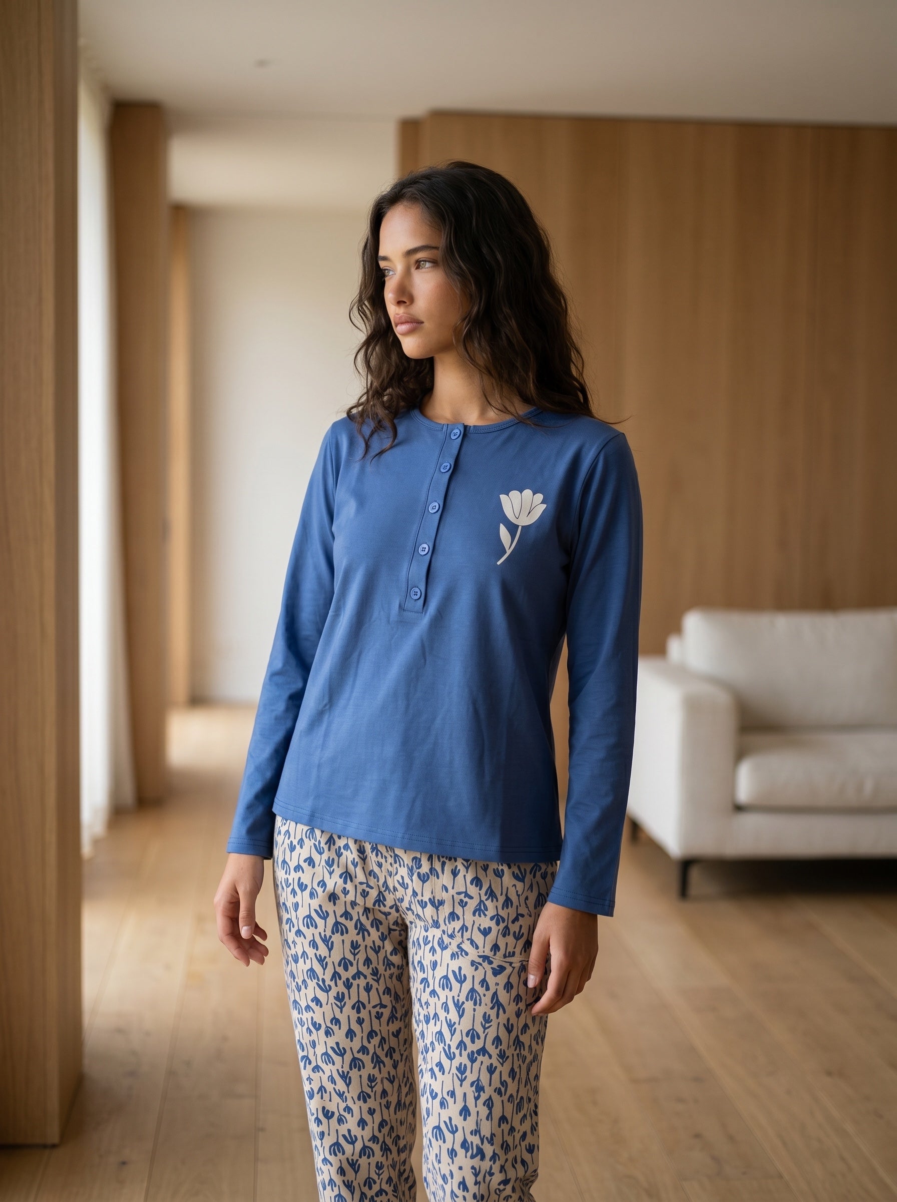 Blue Blossom Pajama Set