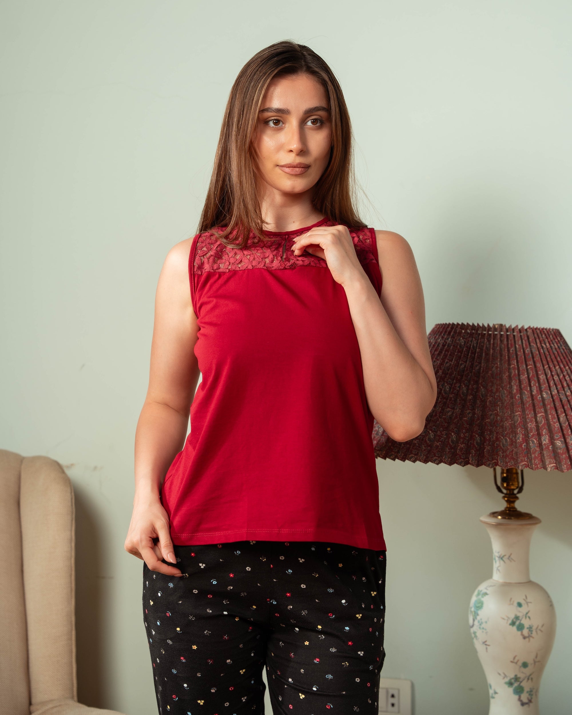 Burgundy Touch Pajama Set