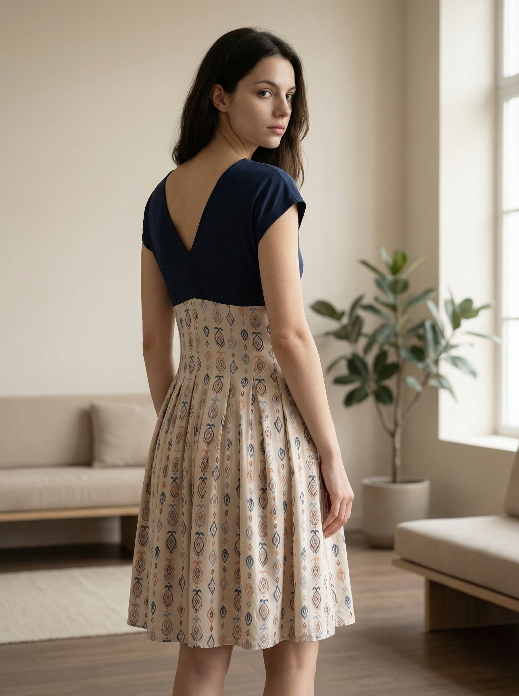 Midnight Azure Empire Dress