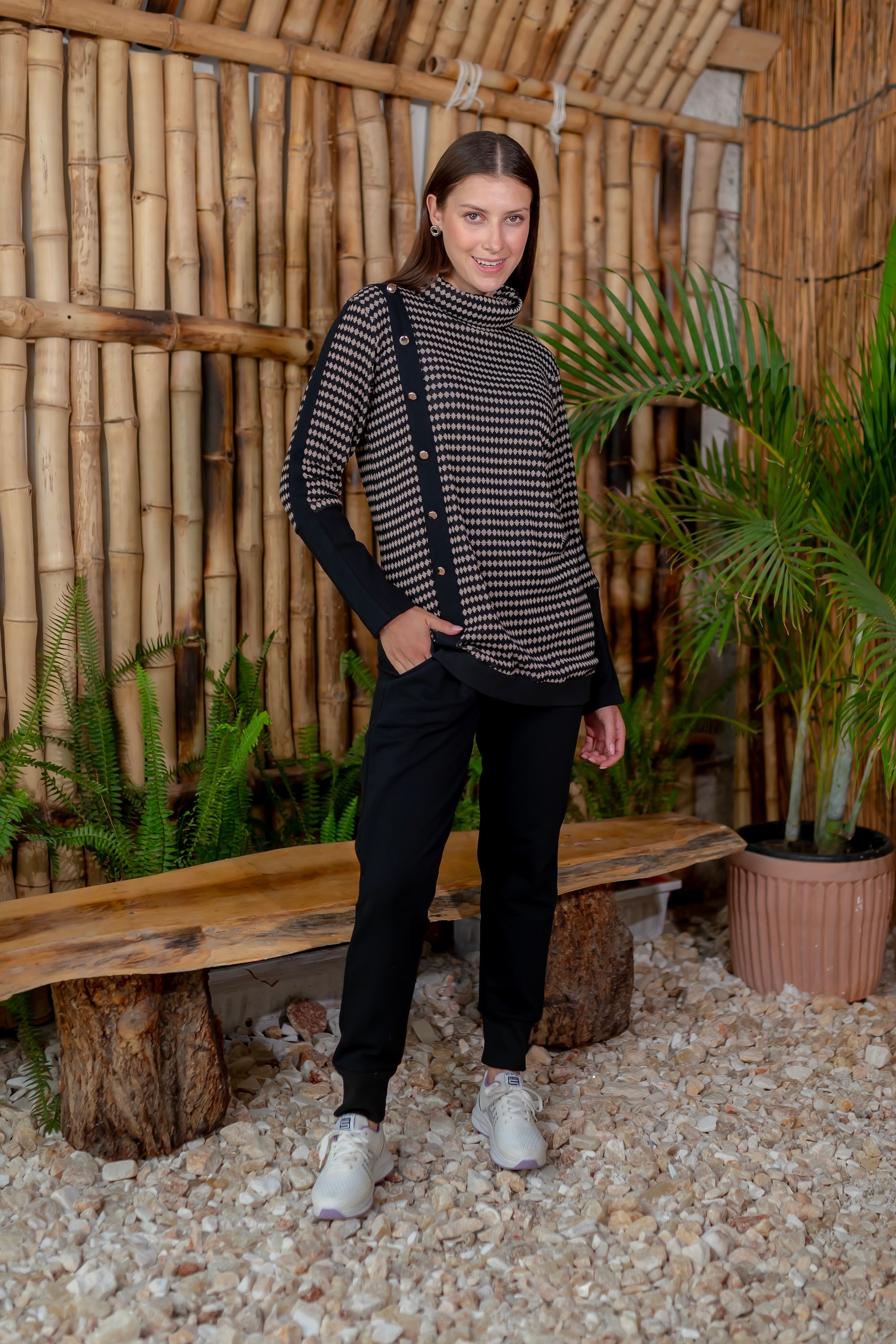 Midnight Check Knit Set
