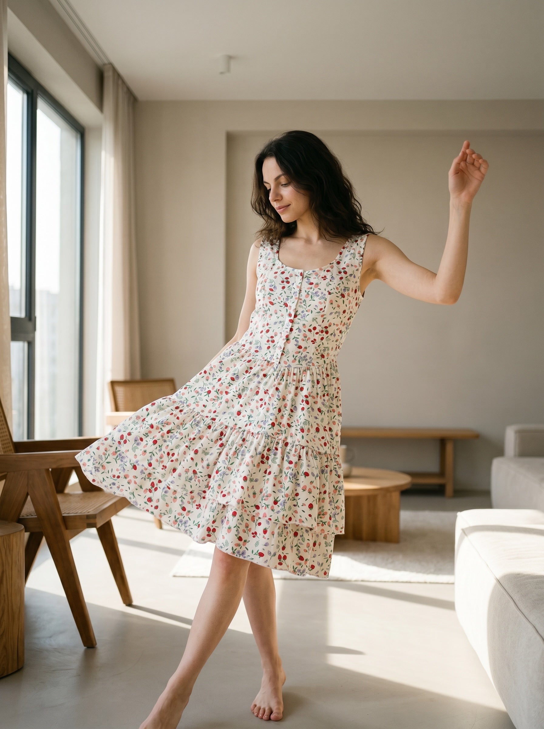 Strawberry Delight White Dress