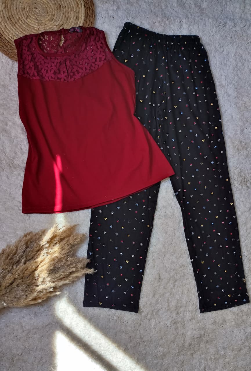 Burgundy Touch Pajama Set