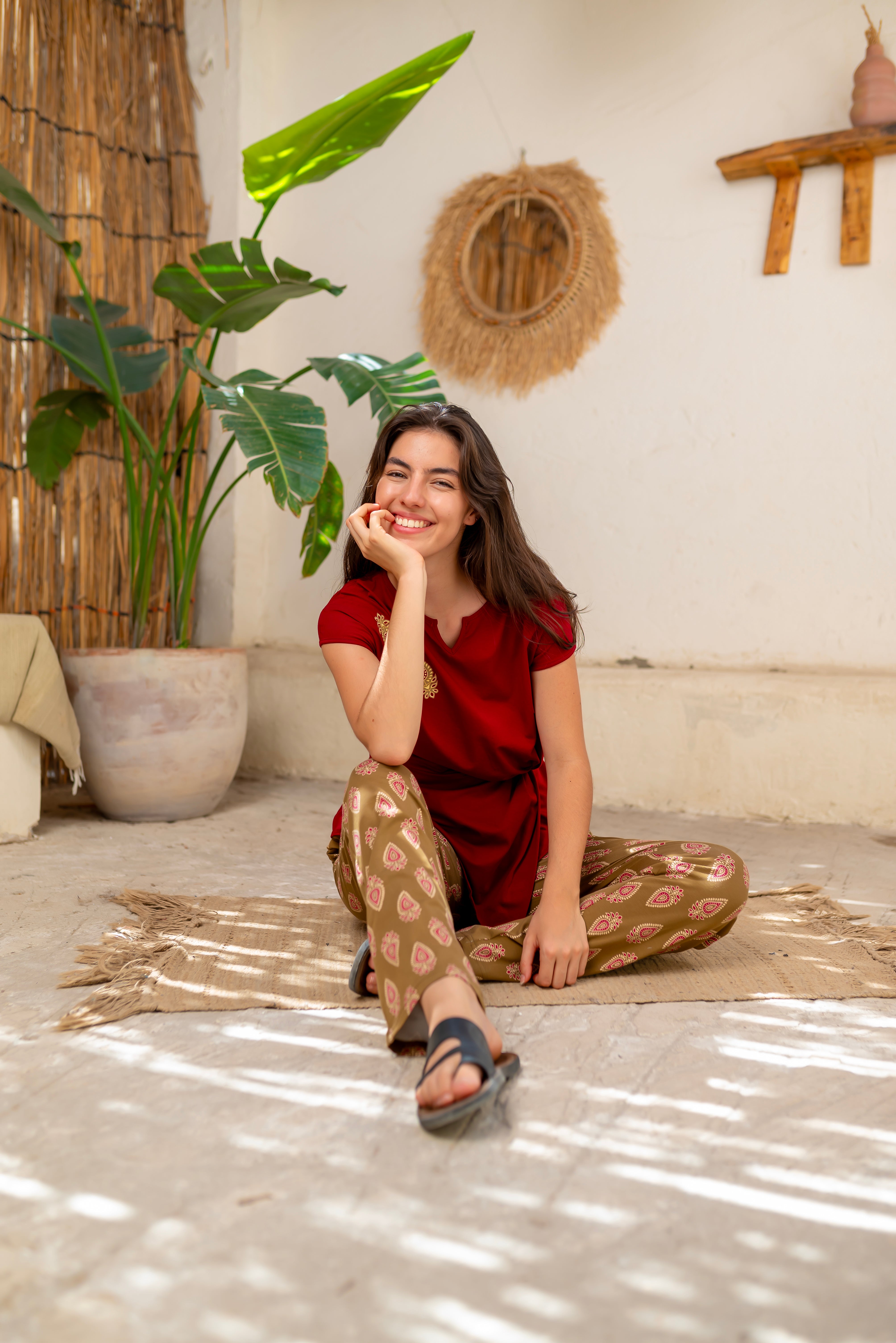 Ruby Twist Ethnic Pajama Set