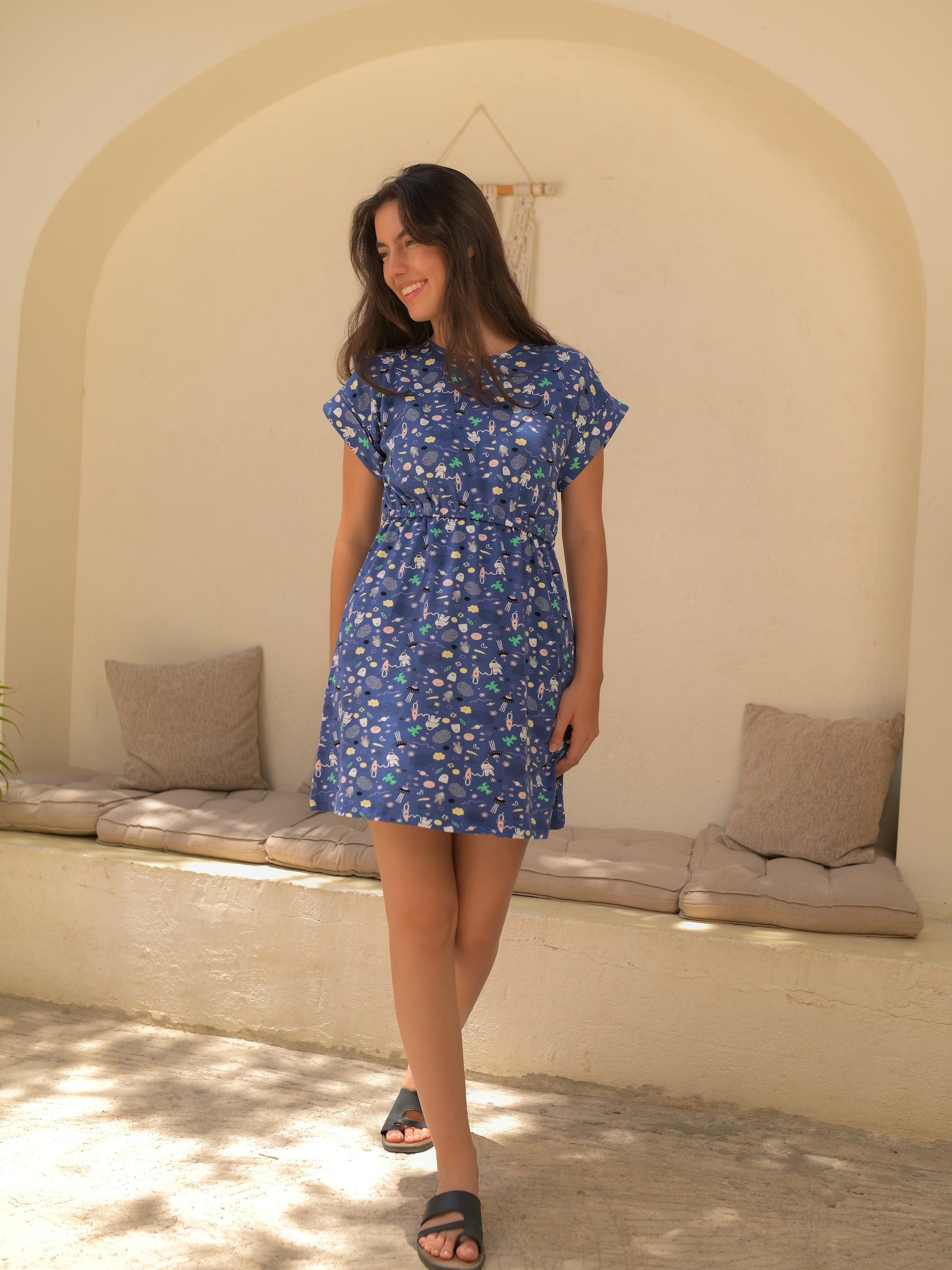 Summer Sky Printed Mini Dress