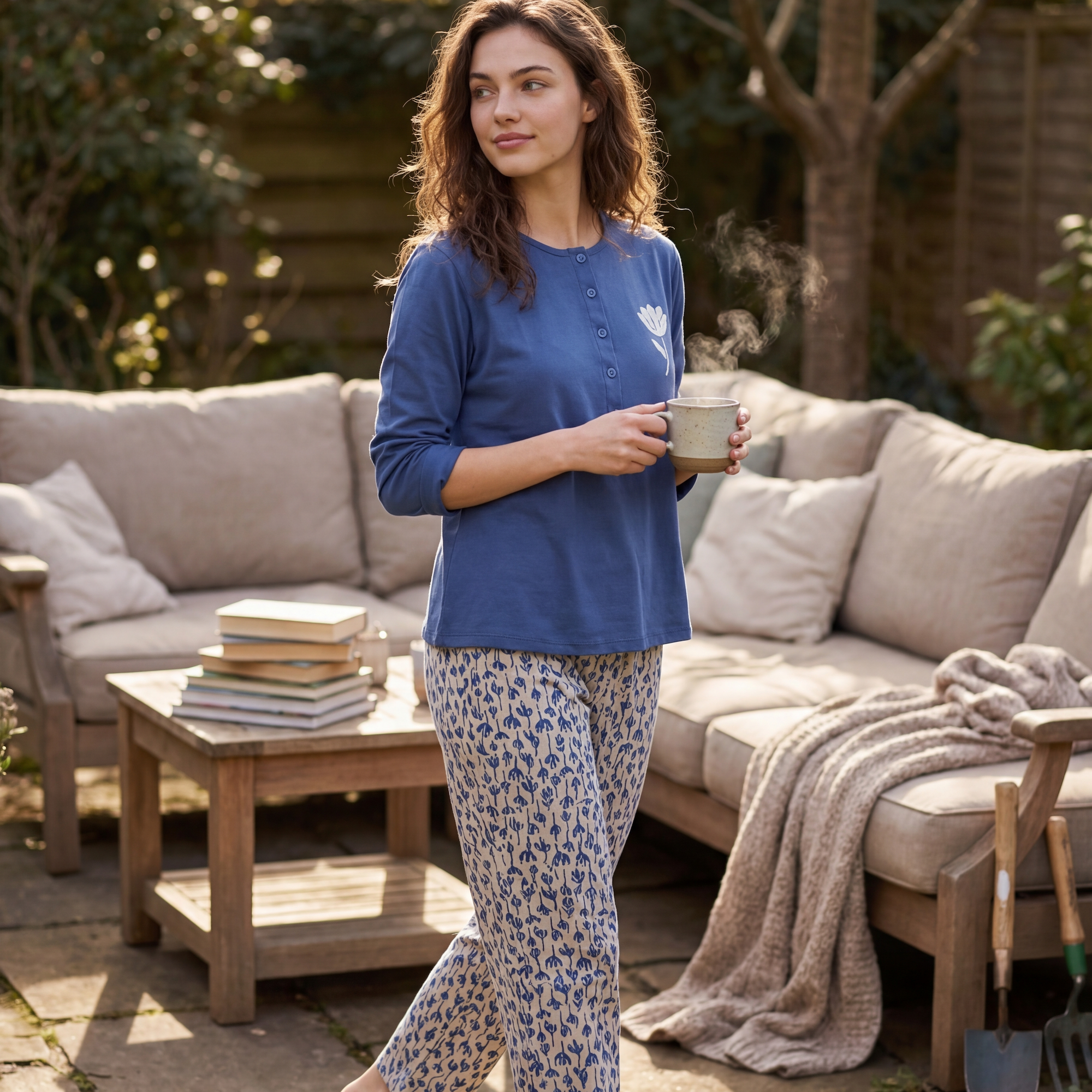 Blue Blossom Pajama Set