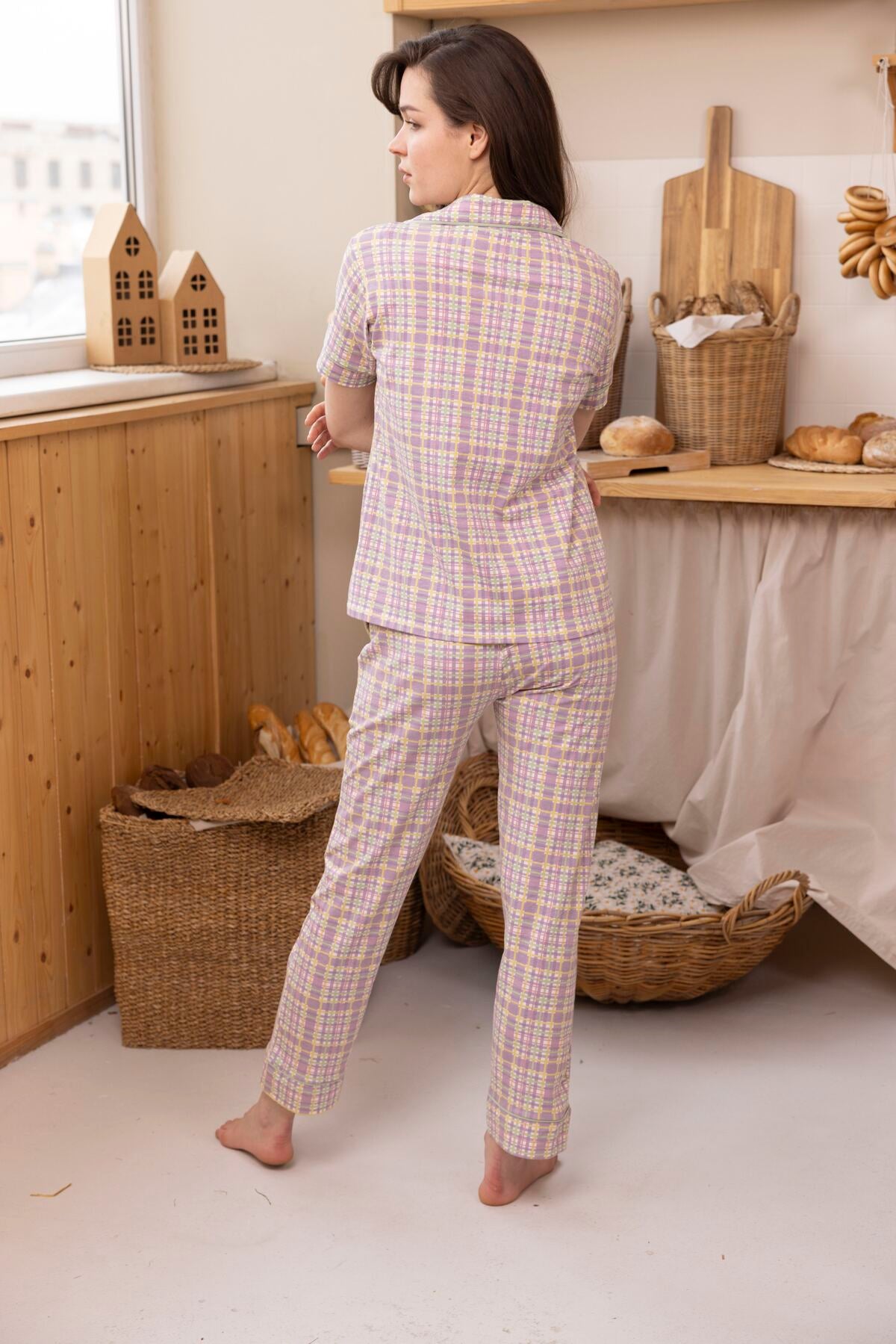 Casual Stripes Short Sleeve Pajama Set