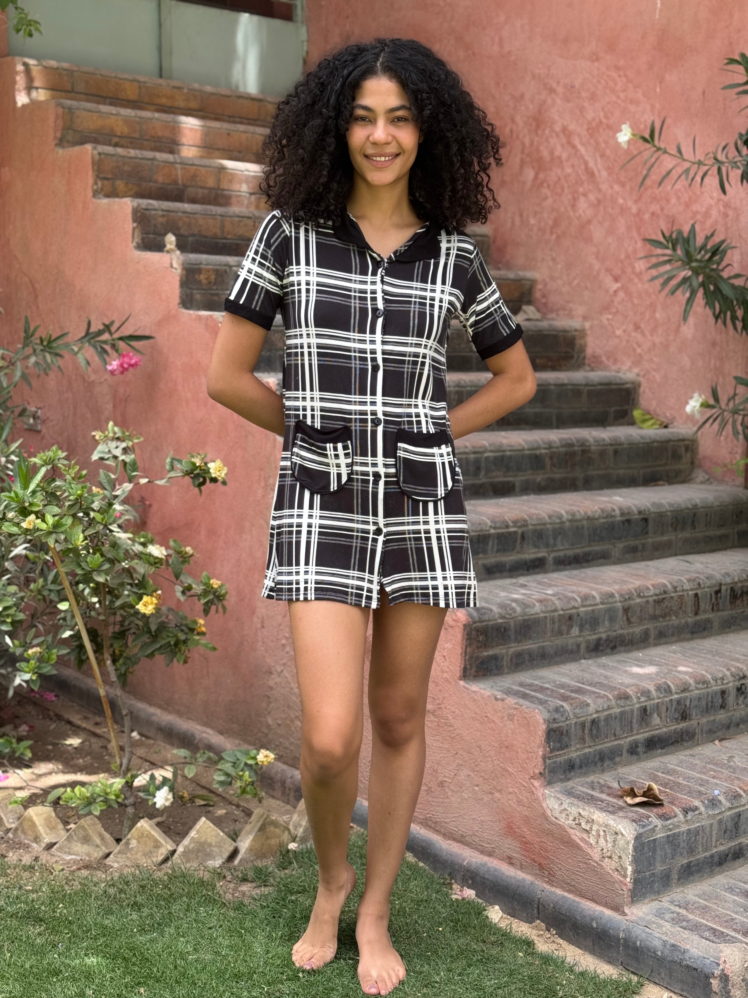 Classic Contrast Dress