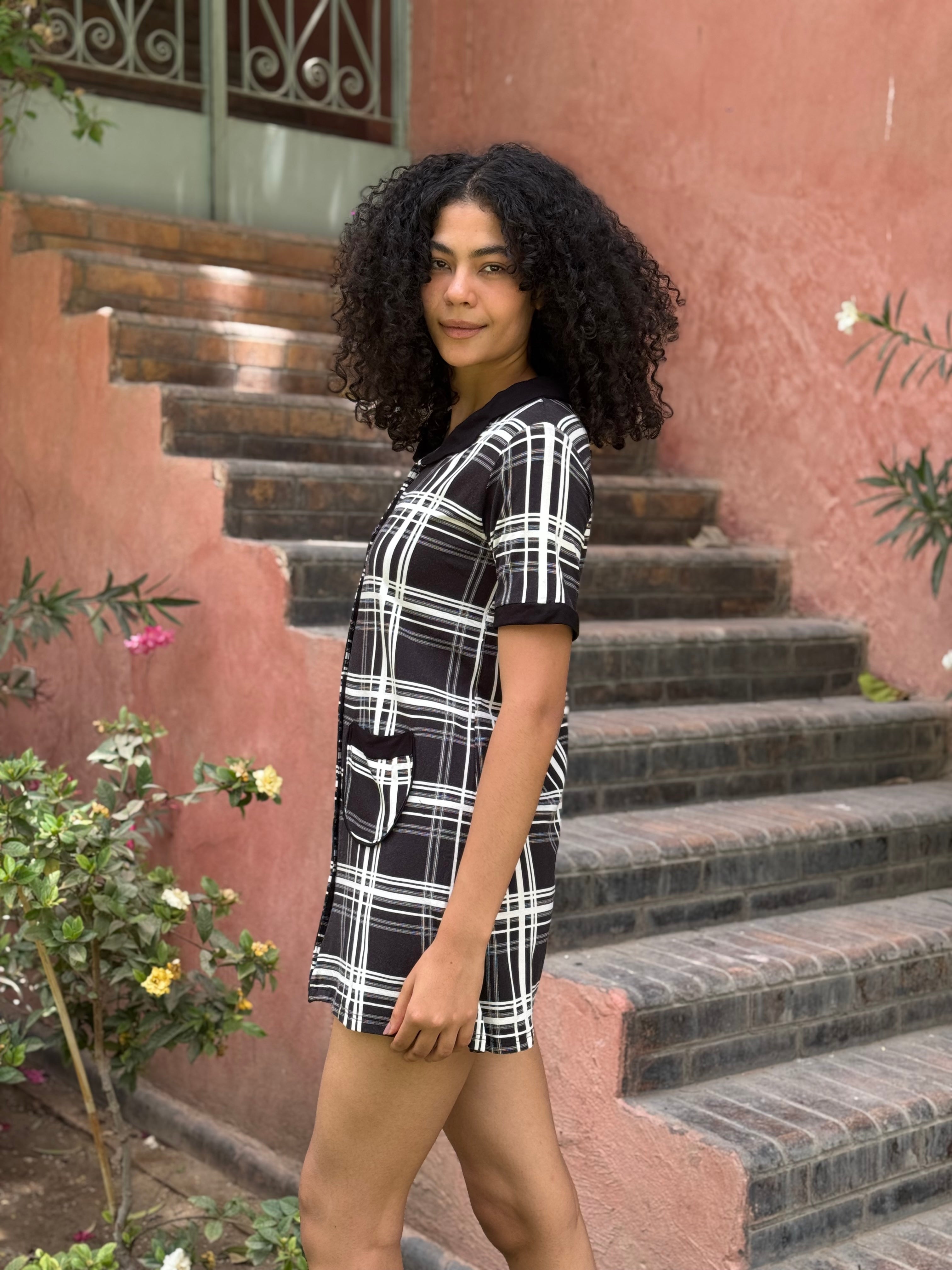 Classic Contrast Dress