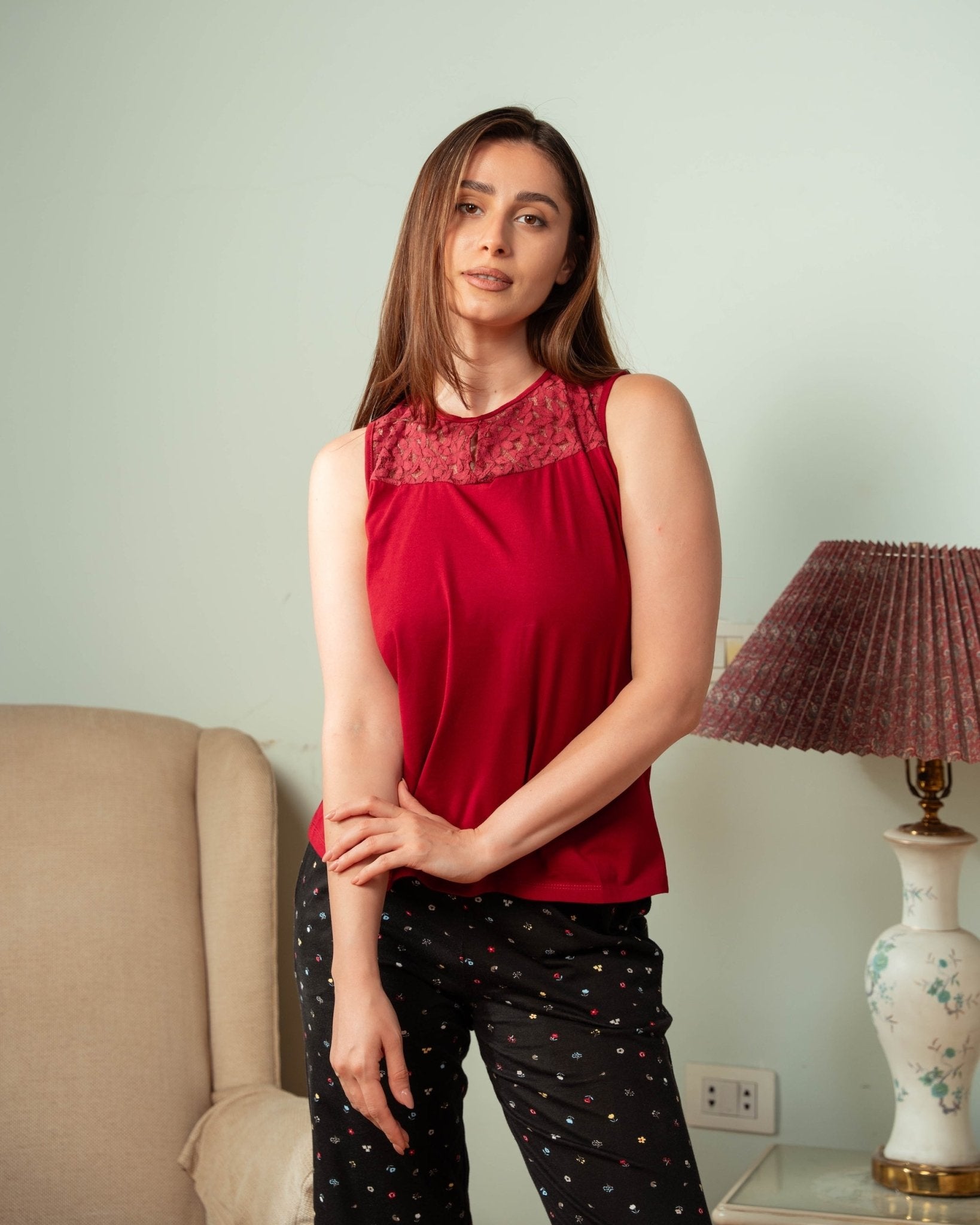 Burgundy Touch Pajama Set - June Joy