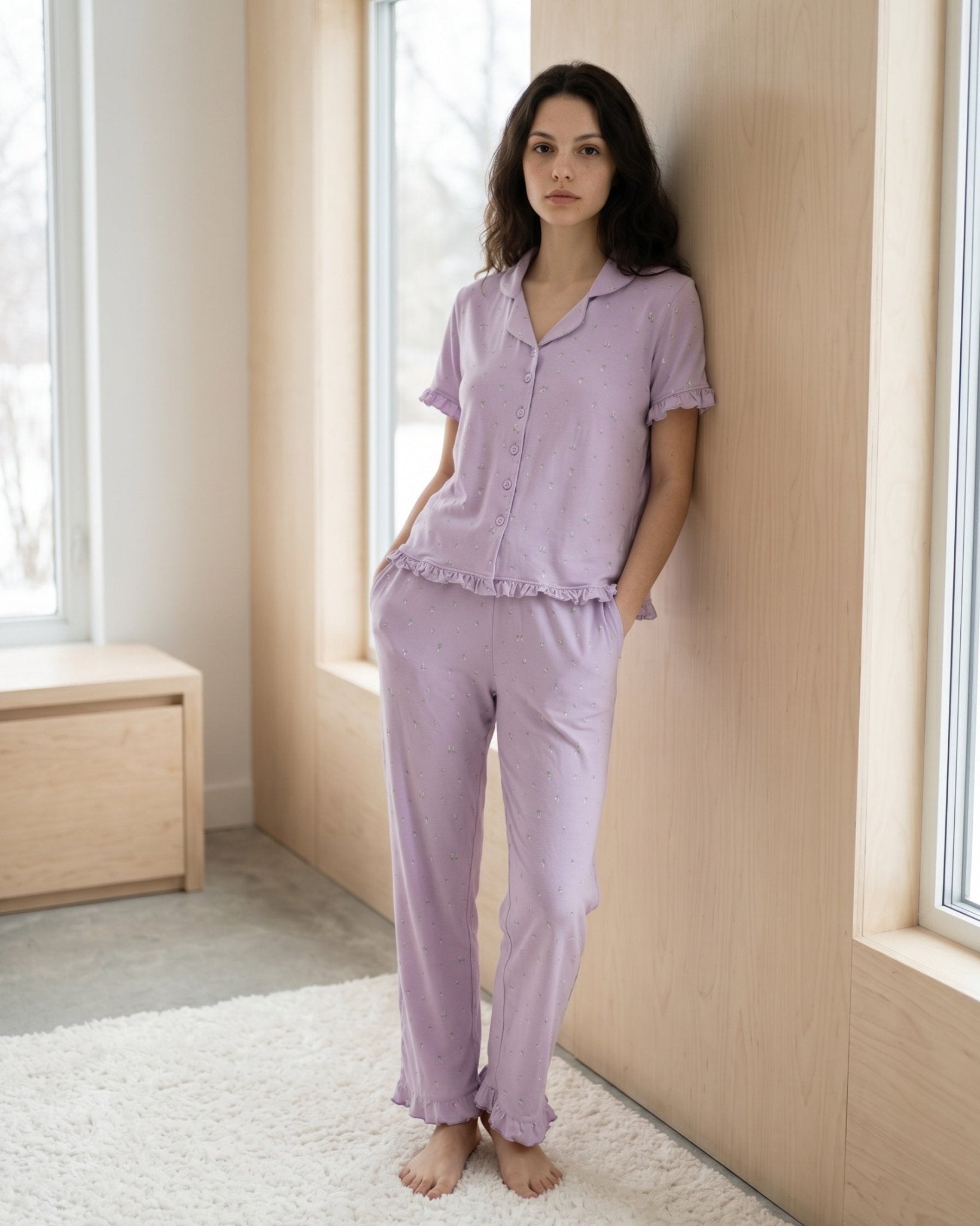 Lavender Ruffle Pajama Set - June Joy