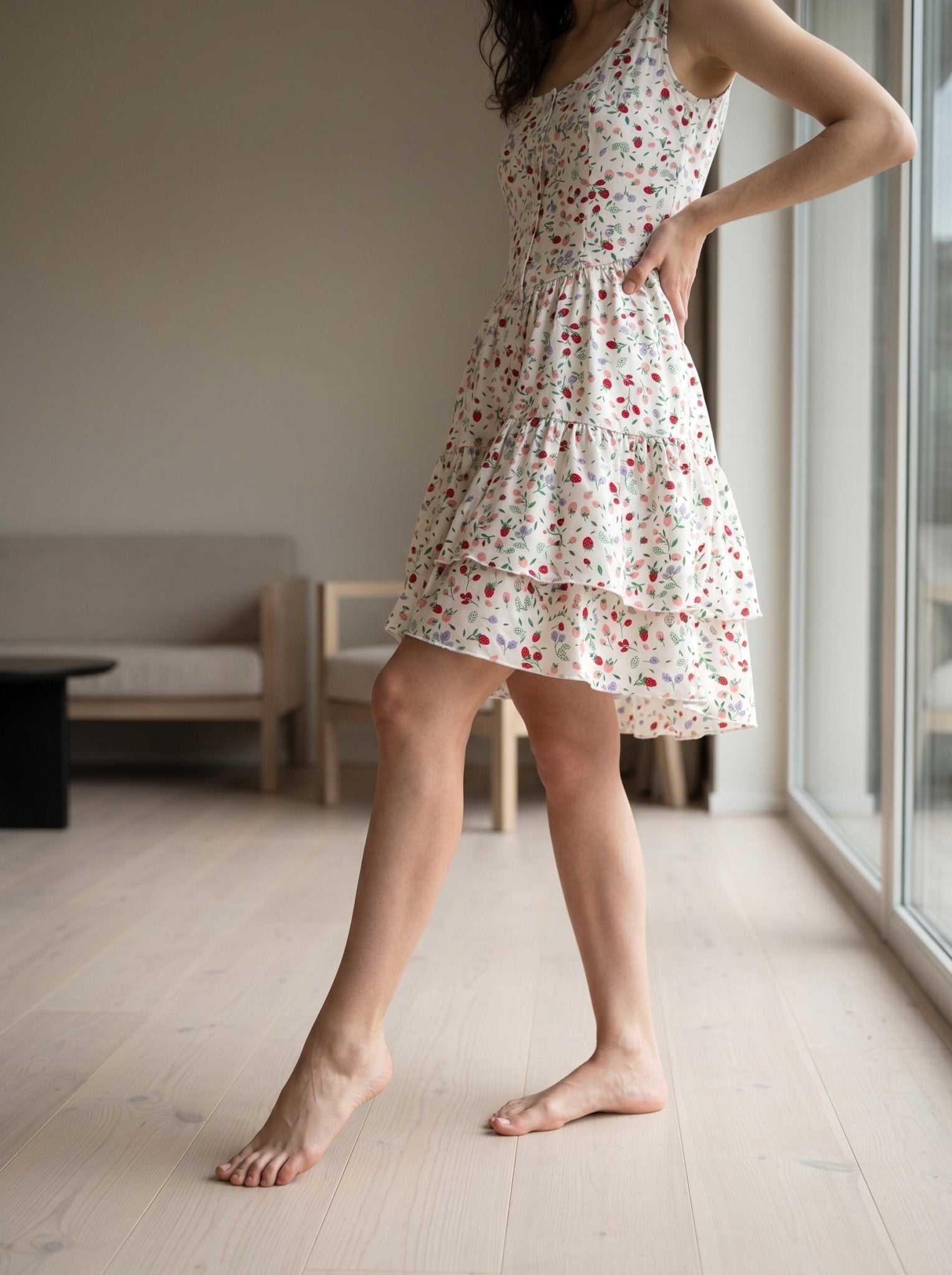Strawberry Delight White Dress - June Joy