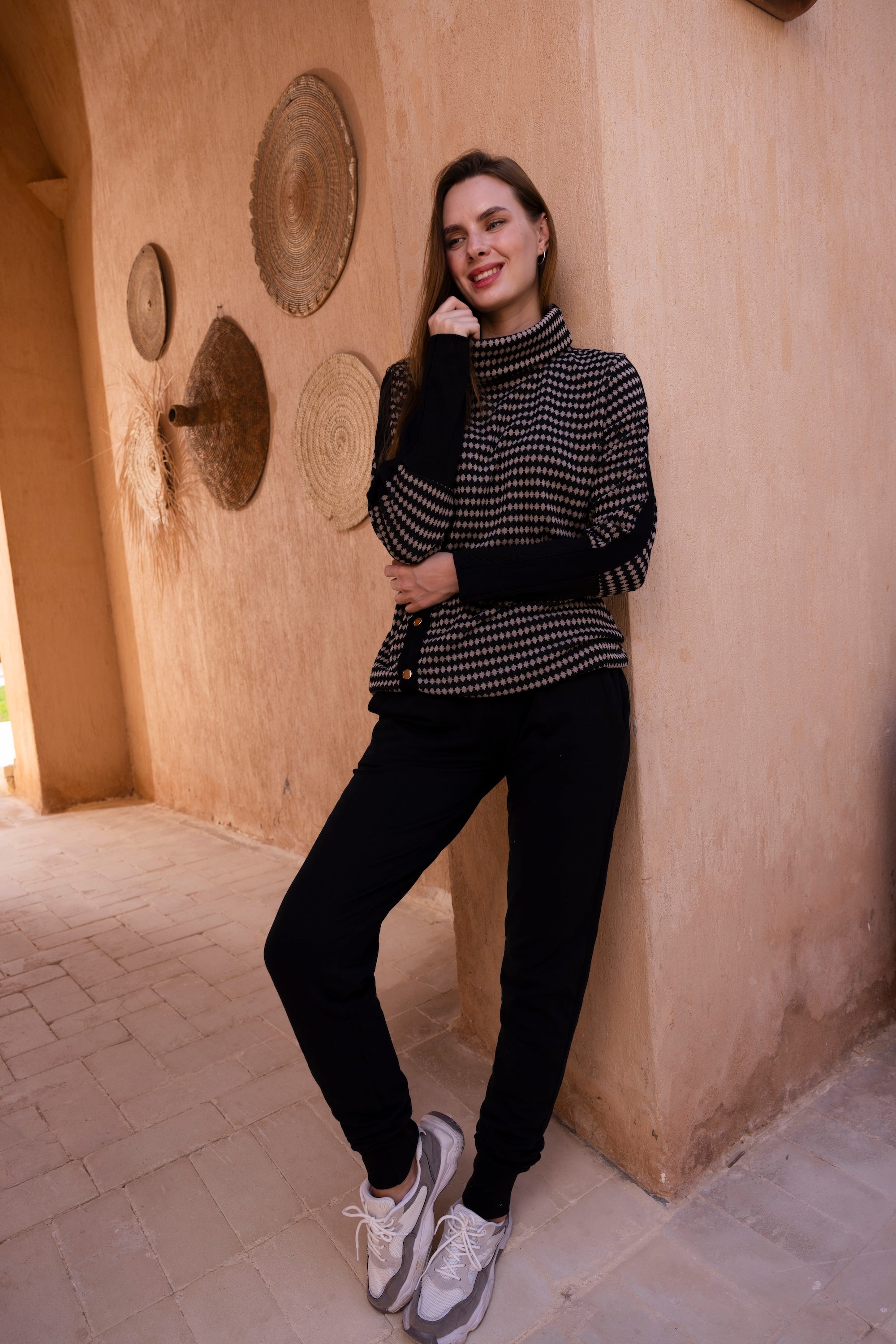 Midnight Check Knit Set