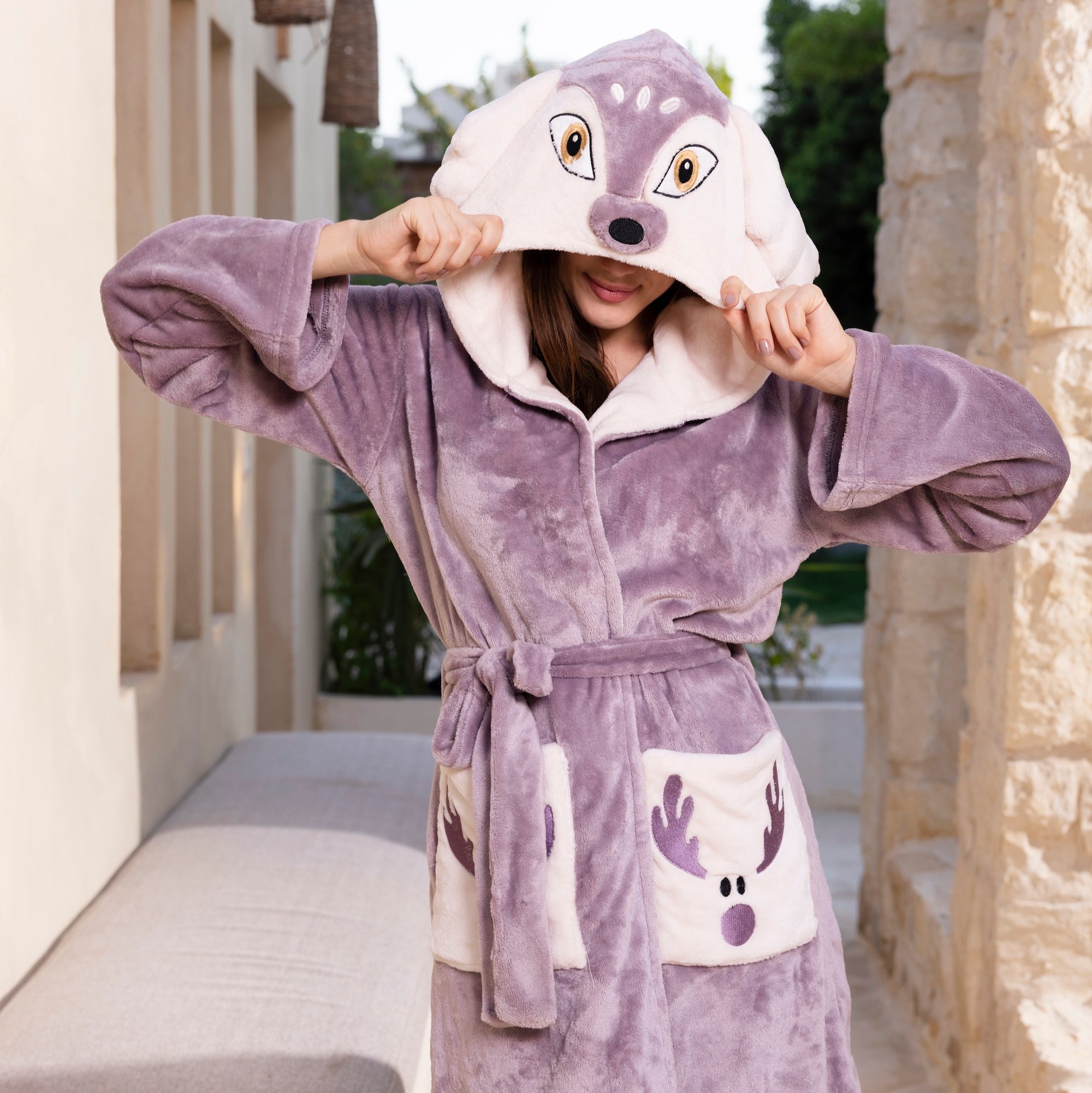 Cozy Reindeer Hooded Robe