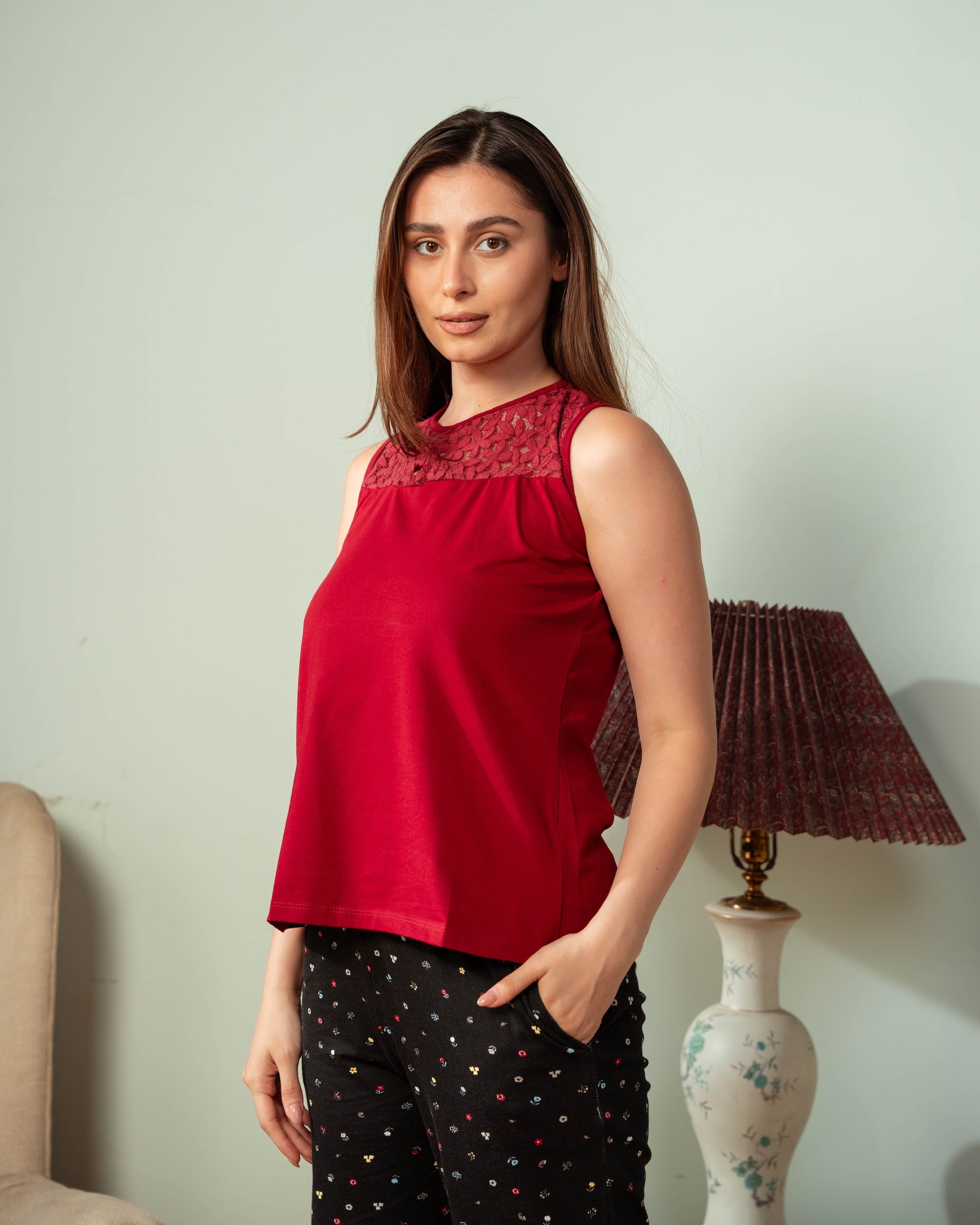 Burgundy Touch Pajama Set