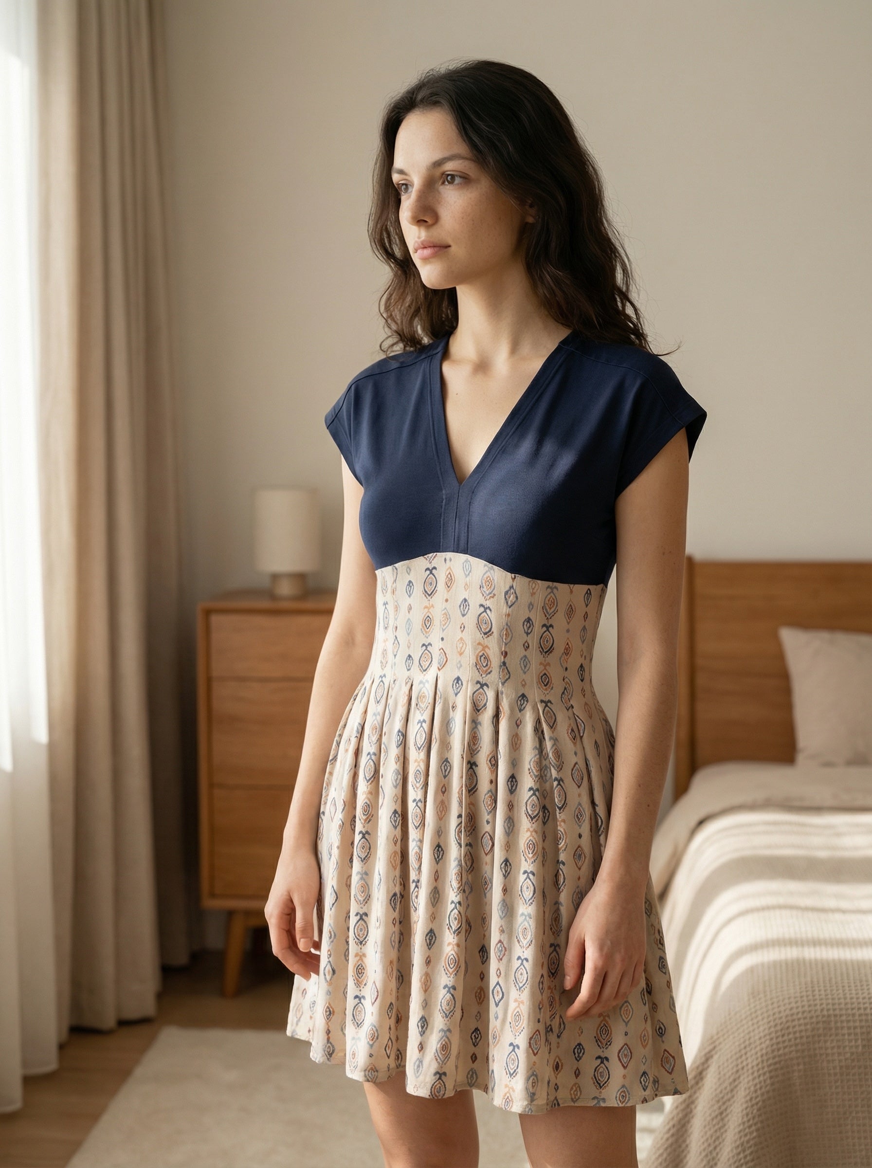 Midnight Azure Empire Dress