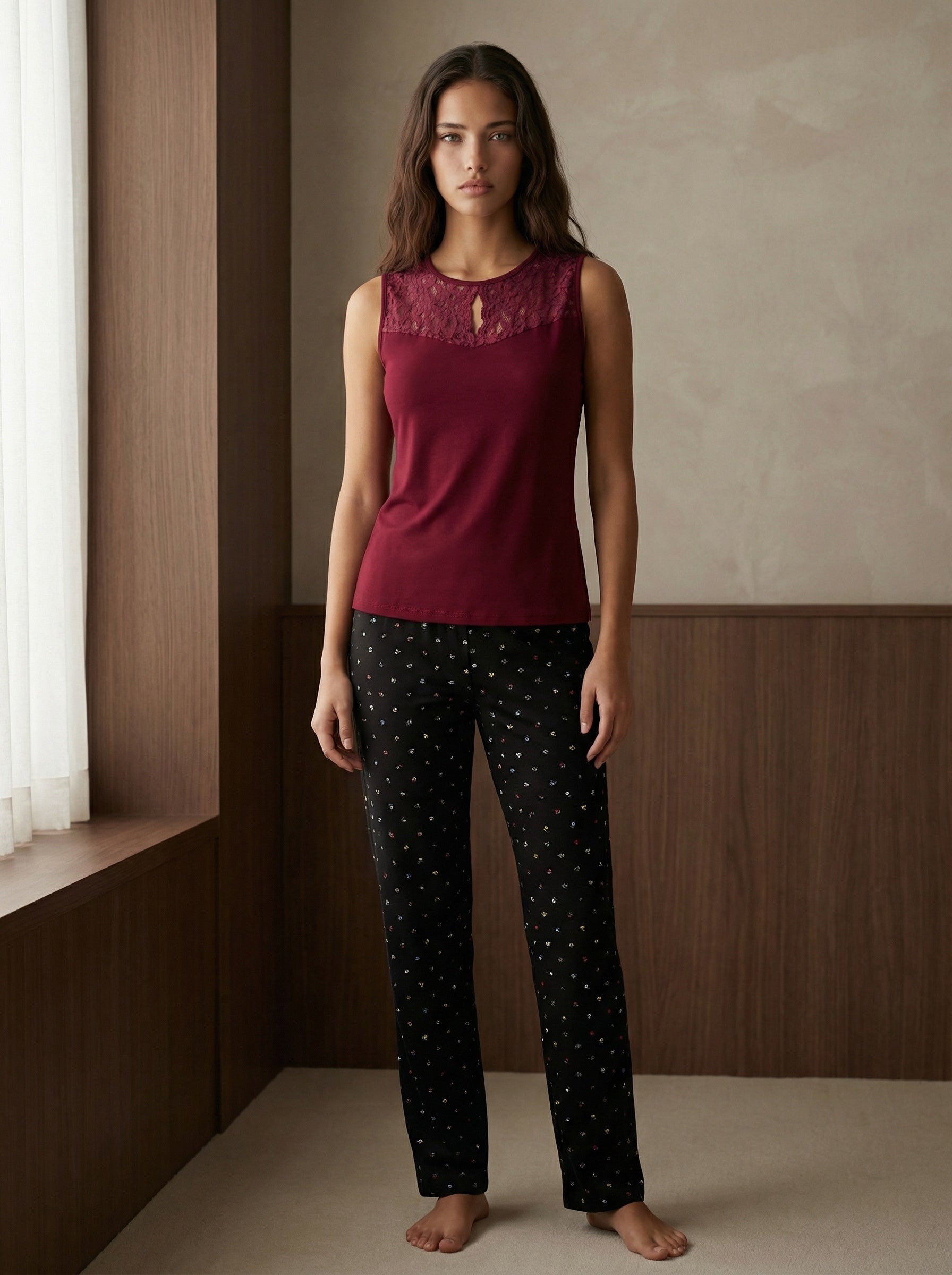 Burgundy Touch Pajama Set