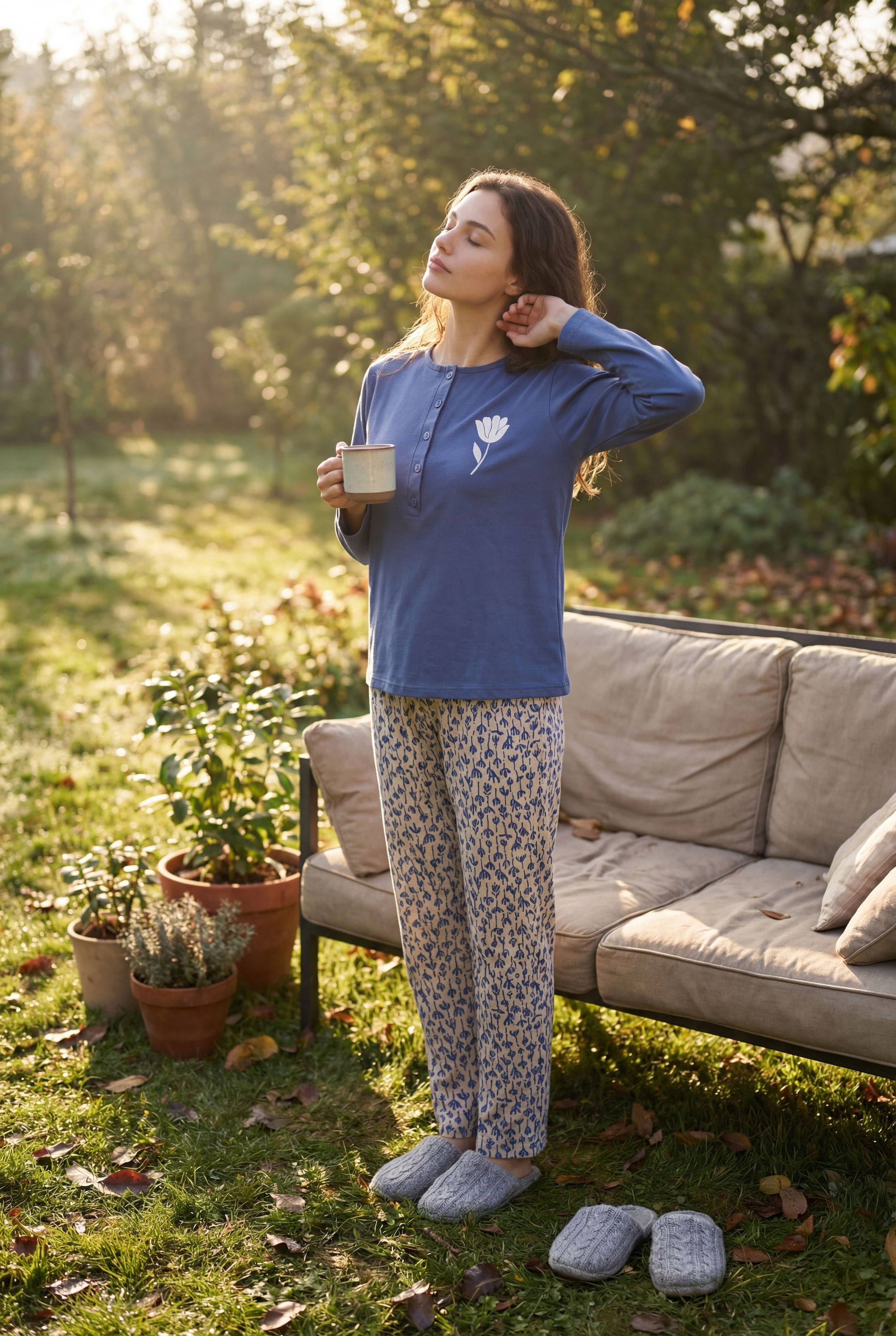 Blue Blossom Pajama Set