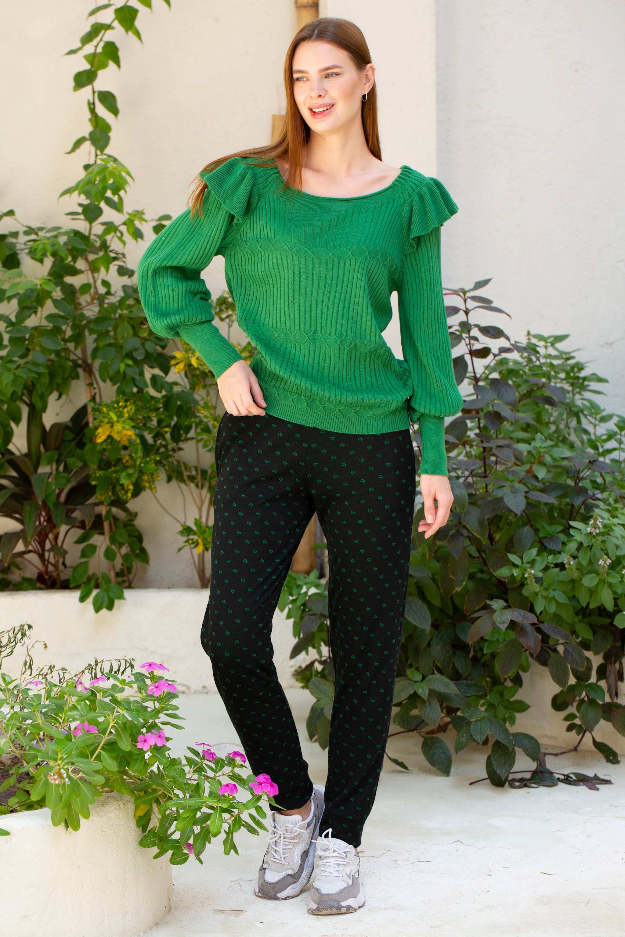 green & black pajama set