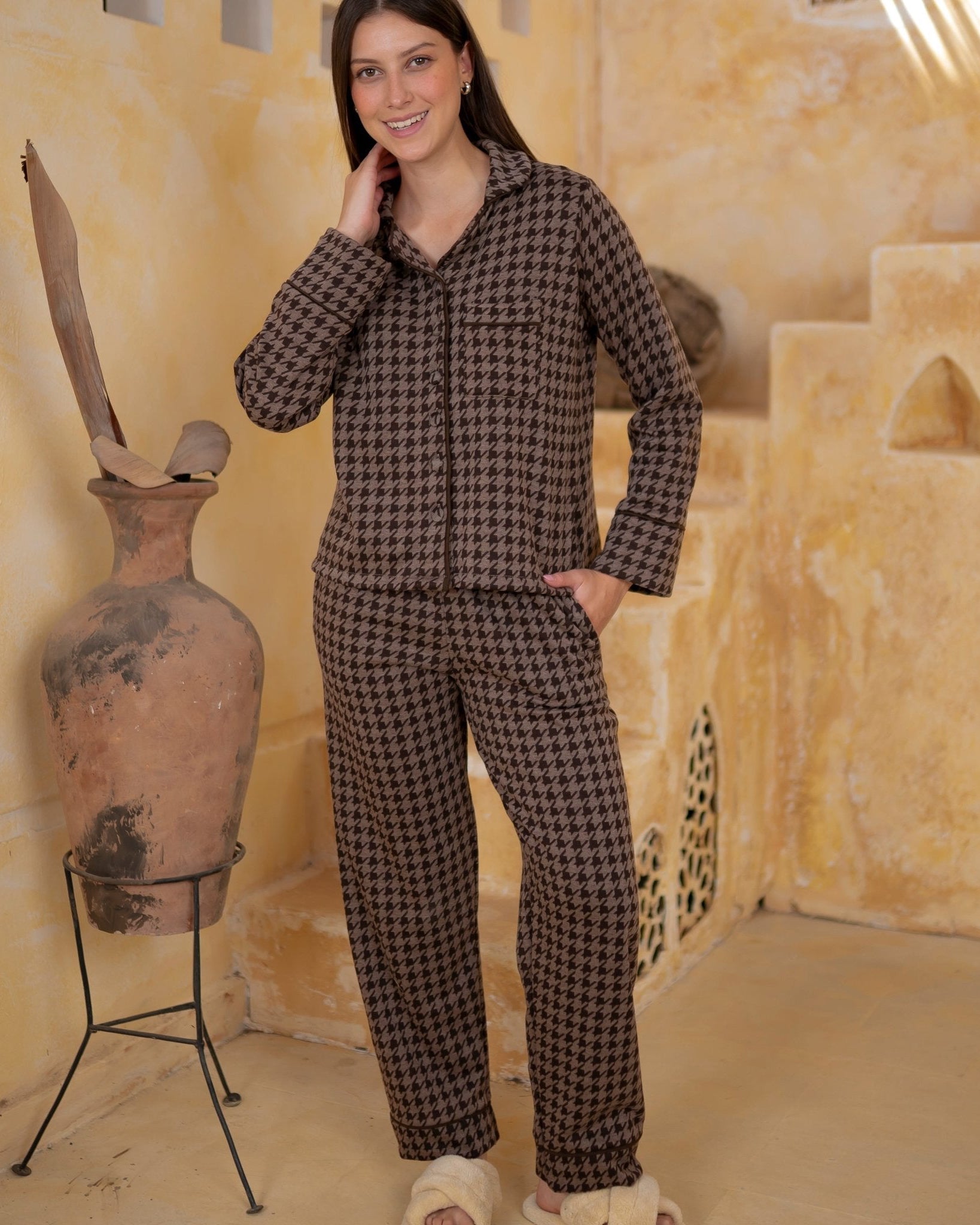 Classic Houndstooth Lounge Set - June Joy