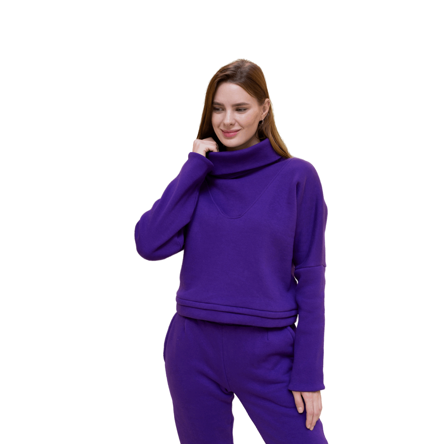 purple long neck pajama