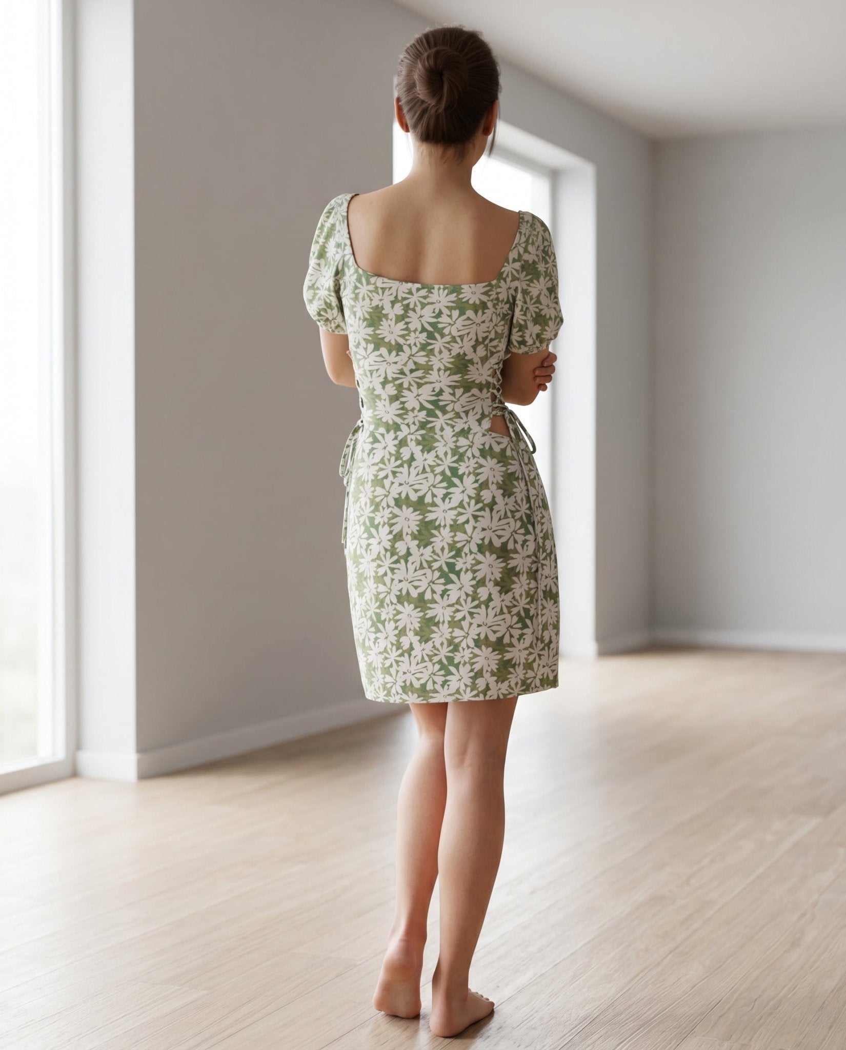 Flora Green Floral Mini Dress - June Joy