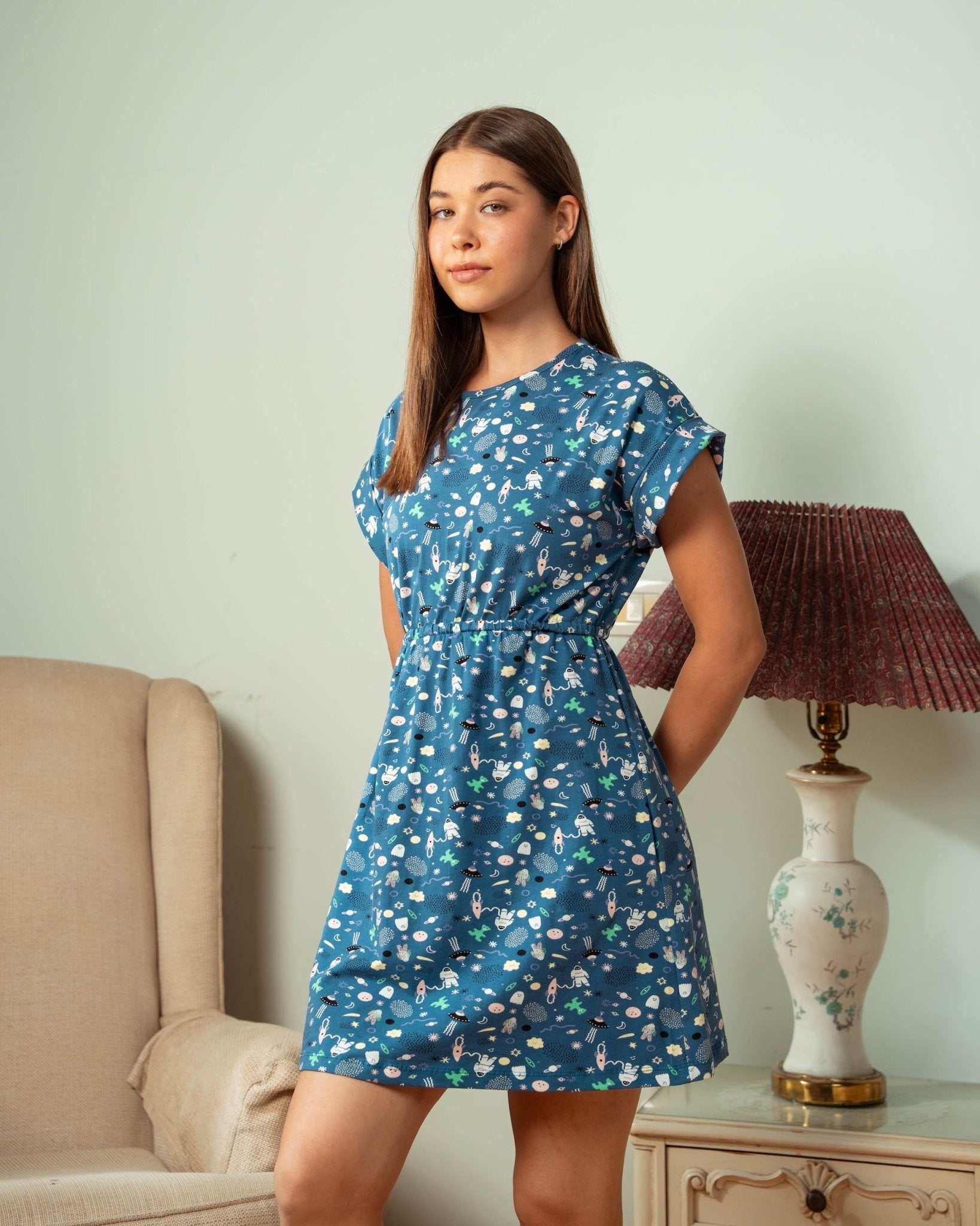 Summer Sky Printed Mini Dress - June Joy